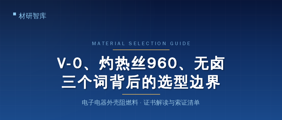 外壳阻燃选型：V-0、灼热丝与无卤的坑
